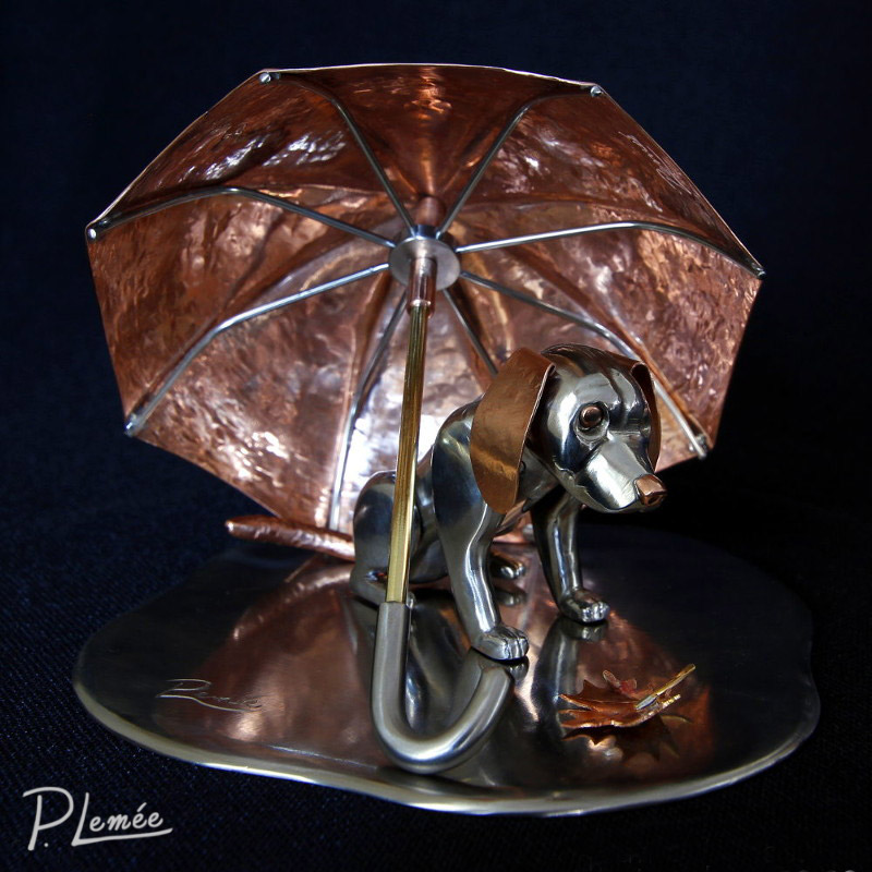 Dog under Umbrella